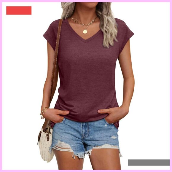 Tops - V-Neck Blouse Women's Work Casual Tee Boho Fashion Top
